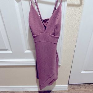 NEW- Pink Glittery Spaghetti Strap Dress